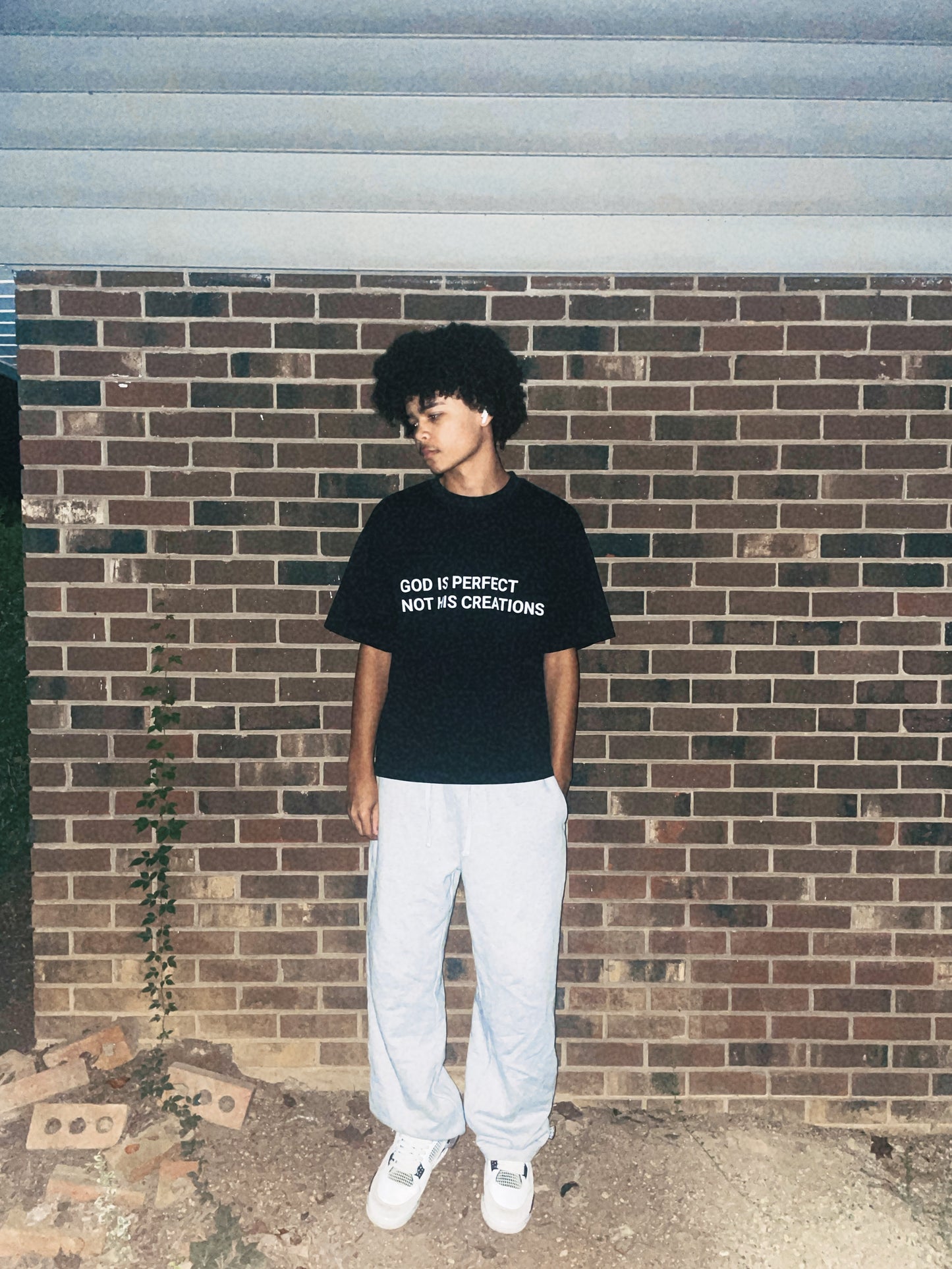 "GOD IS PERFECT TEE" BLACK